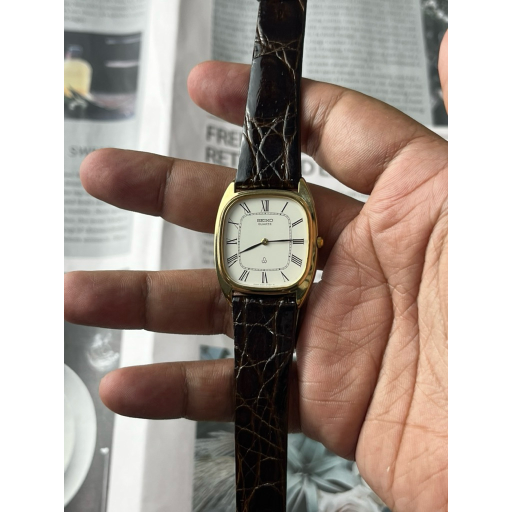 Seiko Tank Roman Index Rare with Original Box Jam Vintage