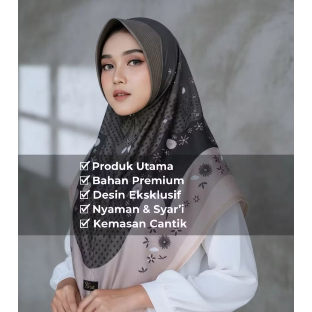 Hijab Bergo Instan Motif Jersey