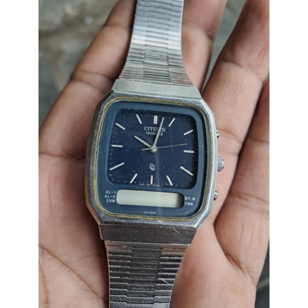 Jam tangan Citizen tank ana digi vintage off bahan