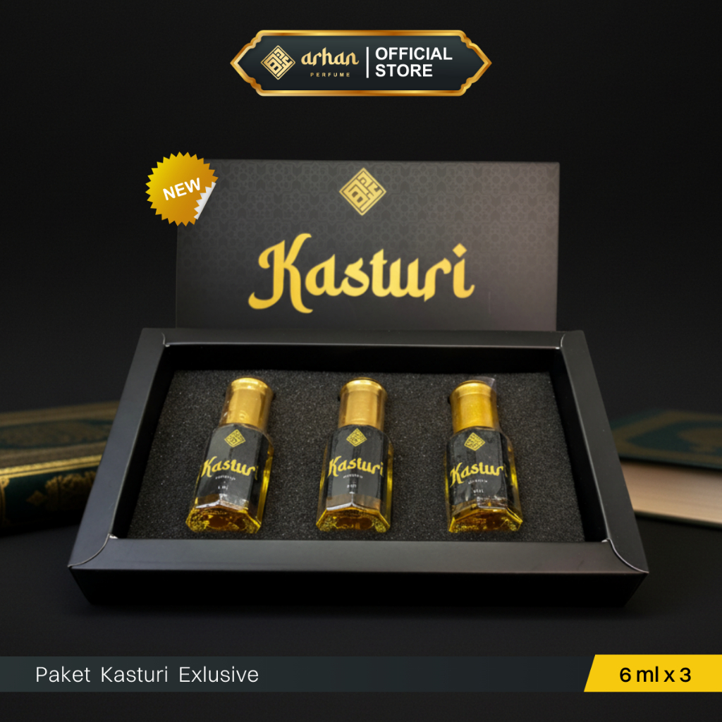 ARHAN Paket Parfum Kasturi Exlusive 3 Botol Bibit Murni Berkualitas