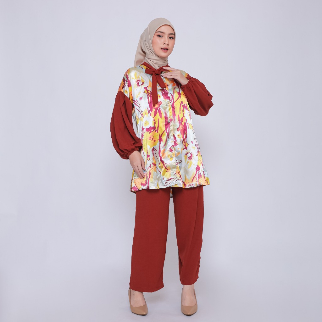 Oneset Tunik wanita kekinian dengan Pita Elegan ala Korea Simple dan Mewah
