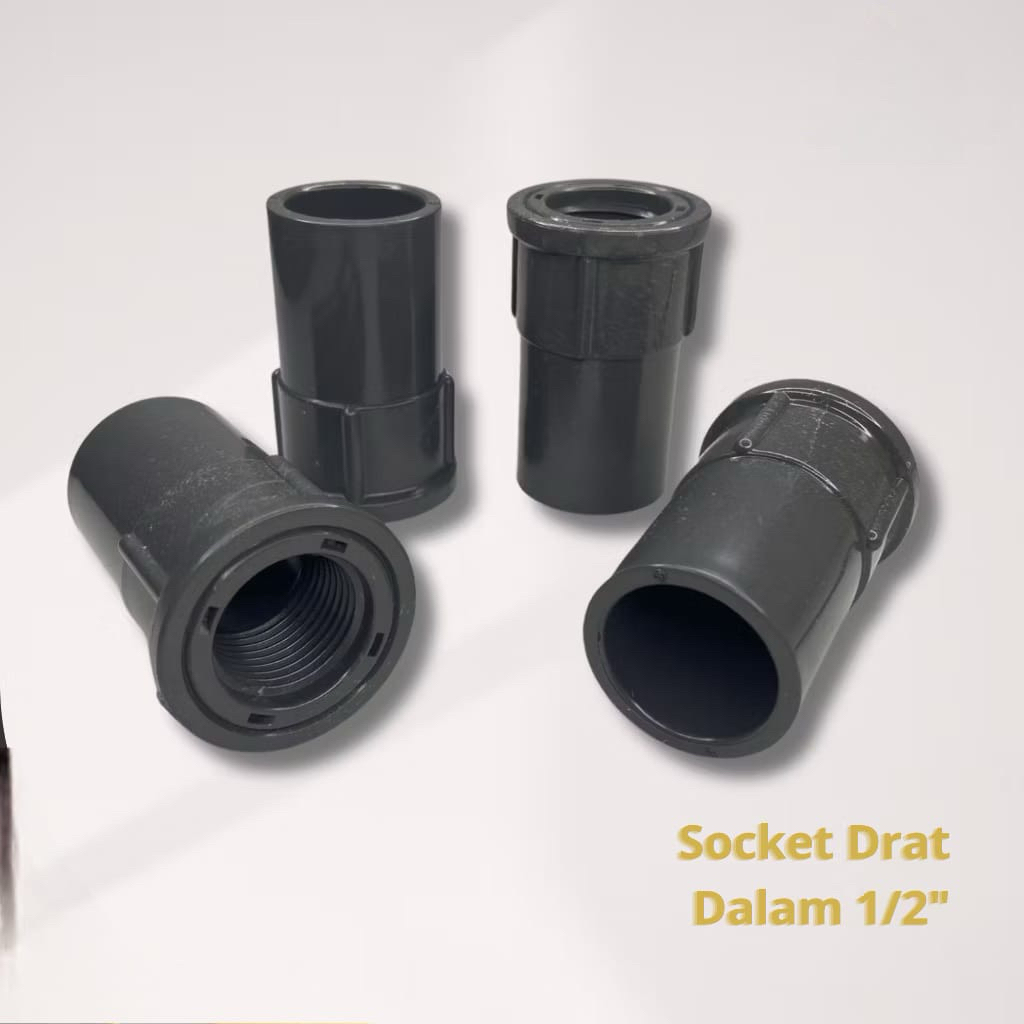 Sambungan Drat Dalam PVC 1/2 Sambungan Pipa Paralon 1/2 Inci Socket Drat Dalam 1/2