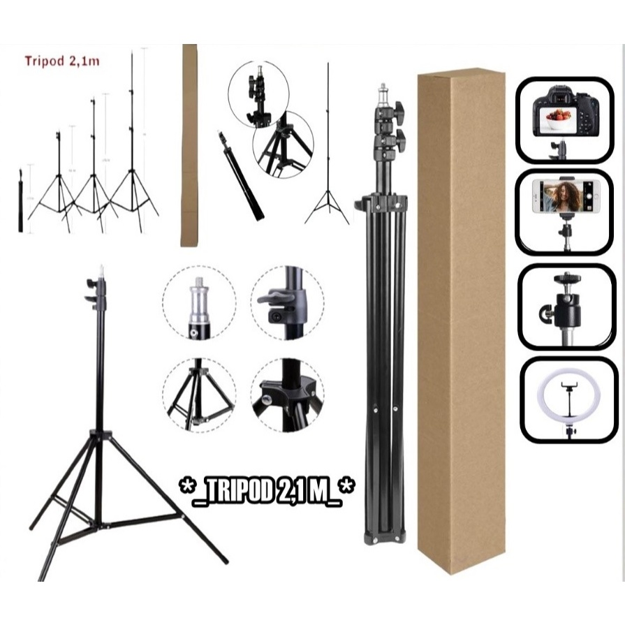 TRIPOD STAND 2.1 METER UNIVERSAL HP AND CAMREA KUALITAS BAGUS