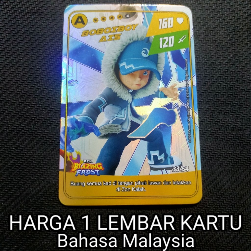 (HARGA SATU KARTU) Boboiboy Monsta Galaxy Card Boboiboy Ais Dari Pek Blazing Frost