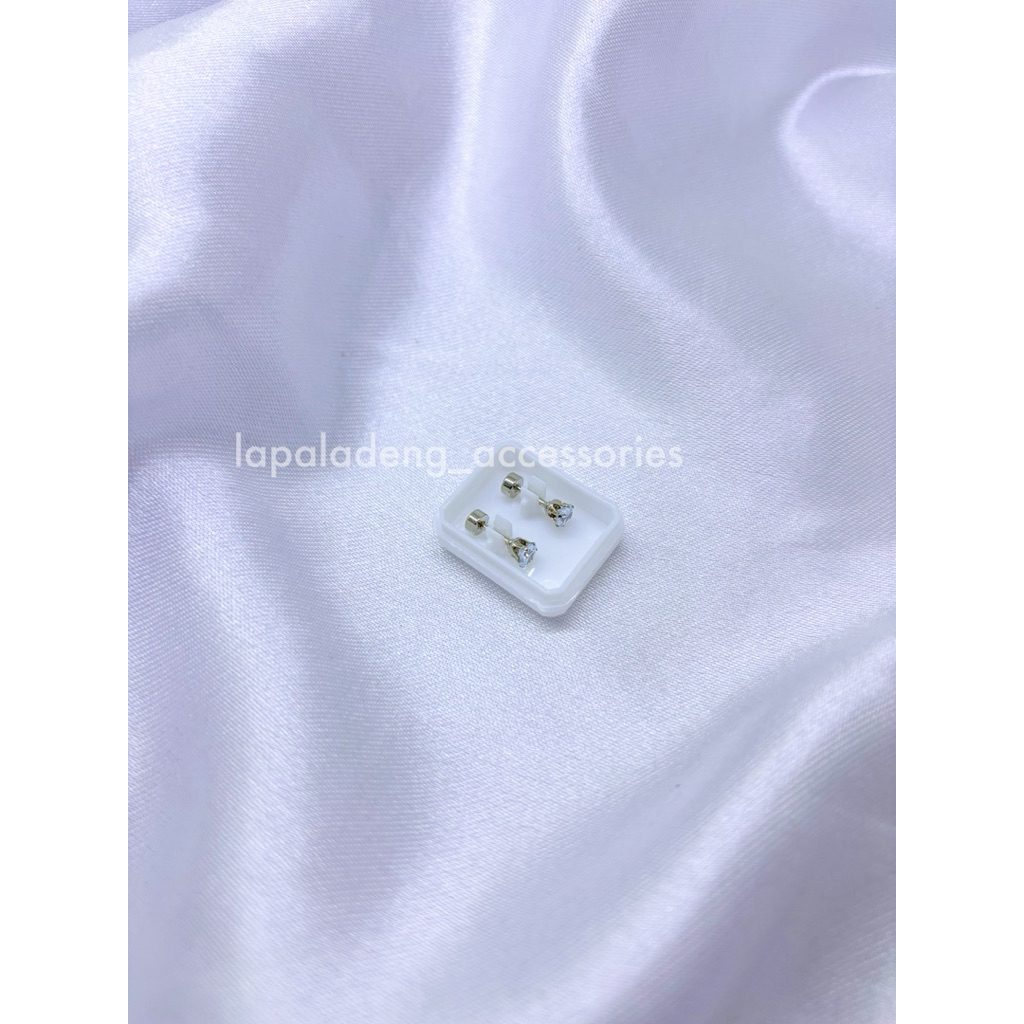 Anting model skrup giwang cewek fashion elegan titanium 0950