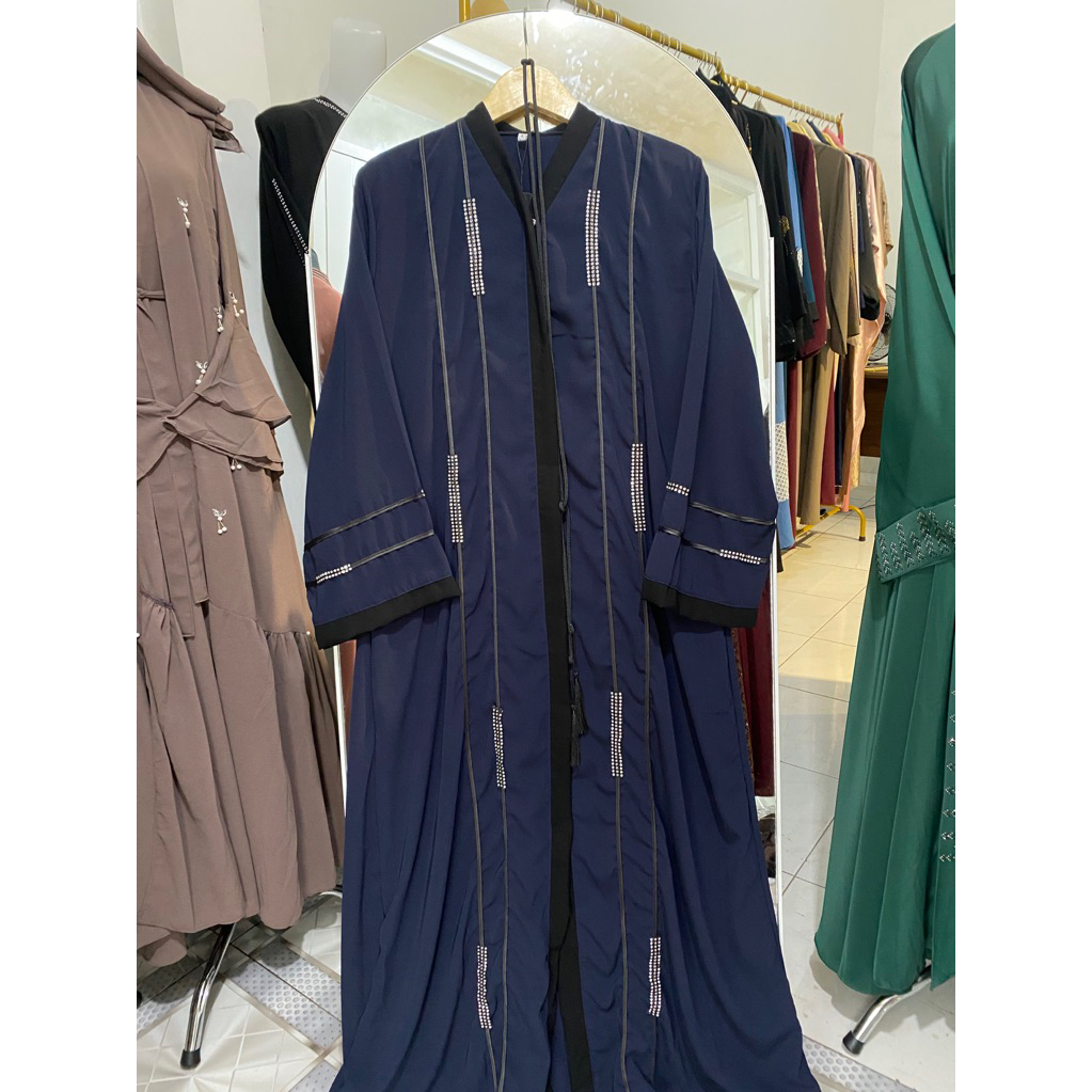 Abaya outer full kancing cetit