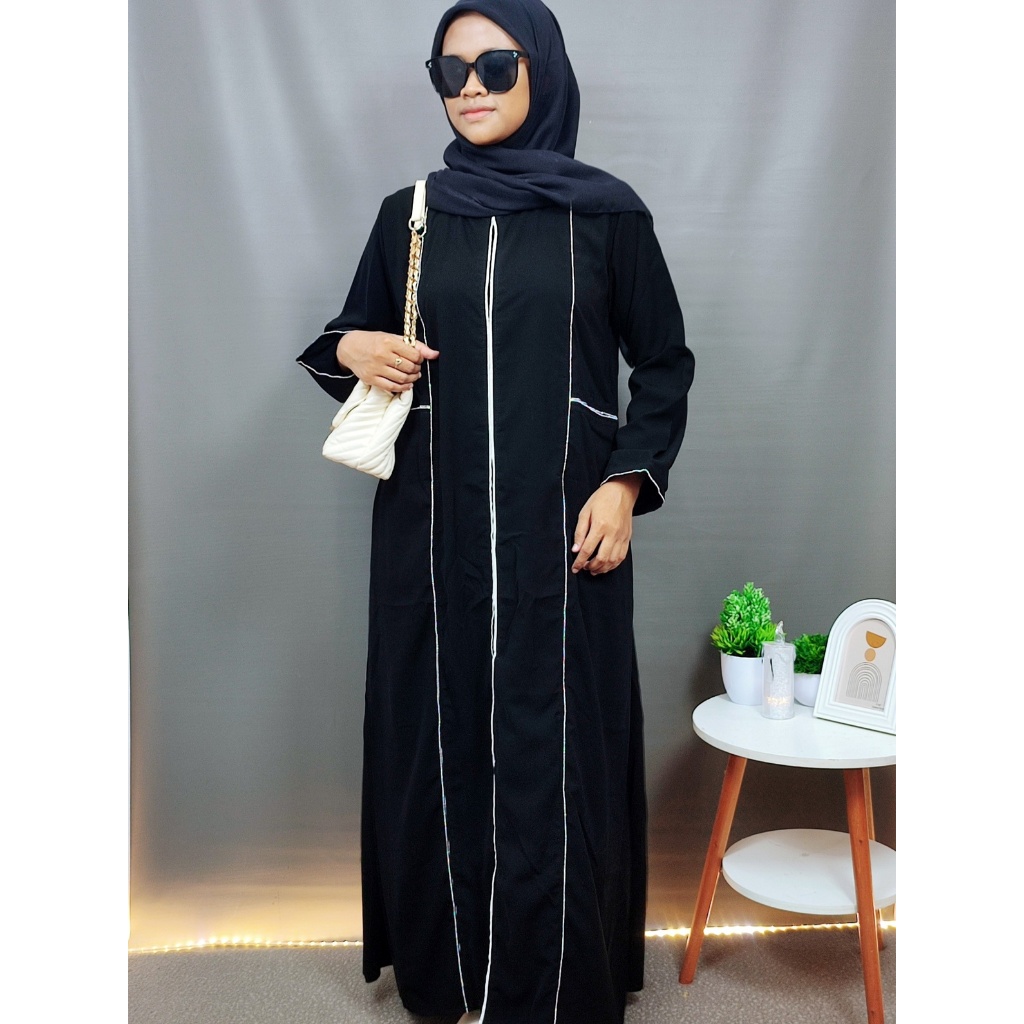 Abaya Turkey Raudah Mewah Elegan – Abaya Hana Outer Full Kancing