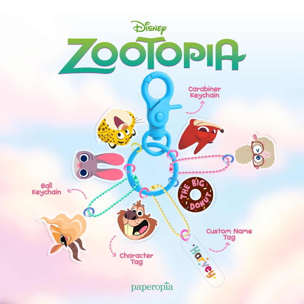 Zootopia akrilik karakter bag charm gantungan akrilik