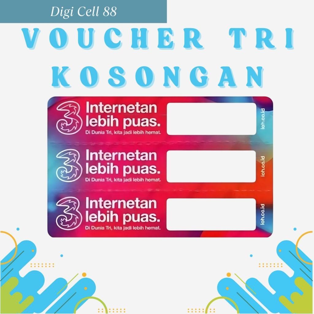 [Grosir/Satuan] Voucher Kosongan Tri/3/Three - Voucher Kosongan Tri 3 Kirim Fisik (Voucher Belum Ada