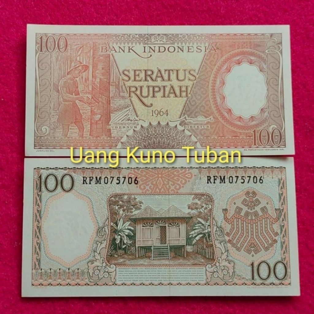 uang kuno Seratus rupiah seri pekerja tahun 1964 . 100 rupiah