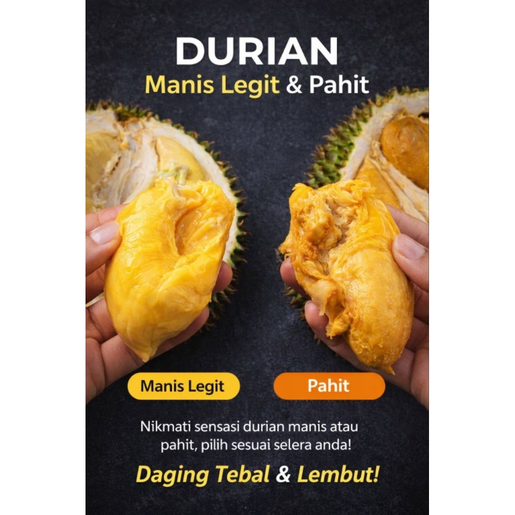 Durian Kupas Nias manis/pahit/durian kupas Nias/