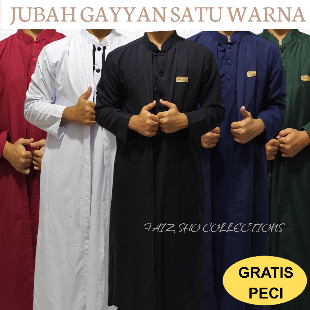 Jubah Habib pria dewasa | Gamis Jubah Gayyan | Jubah Muslim Terbaru | Jubah Habib Premium Adem (FREE