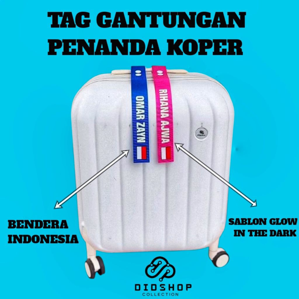 Tag Nama Gantungan Penanda Koper Tas Custom Sablon Baggage Tag Luggage Tag Untuk Haji Umrah Travelli