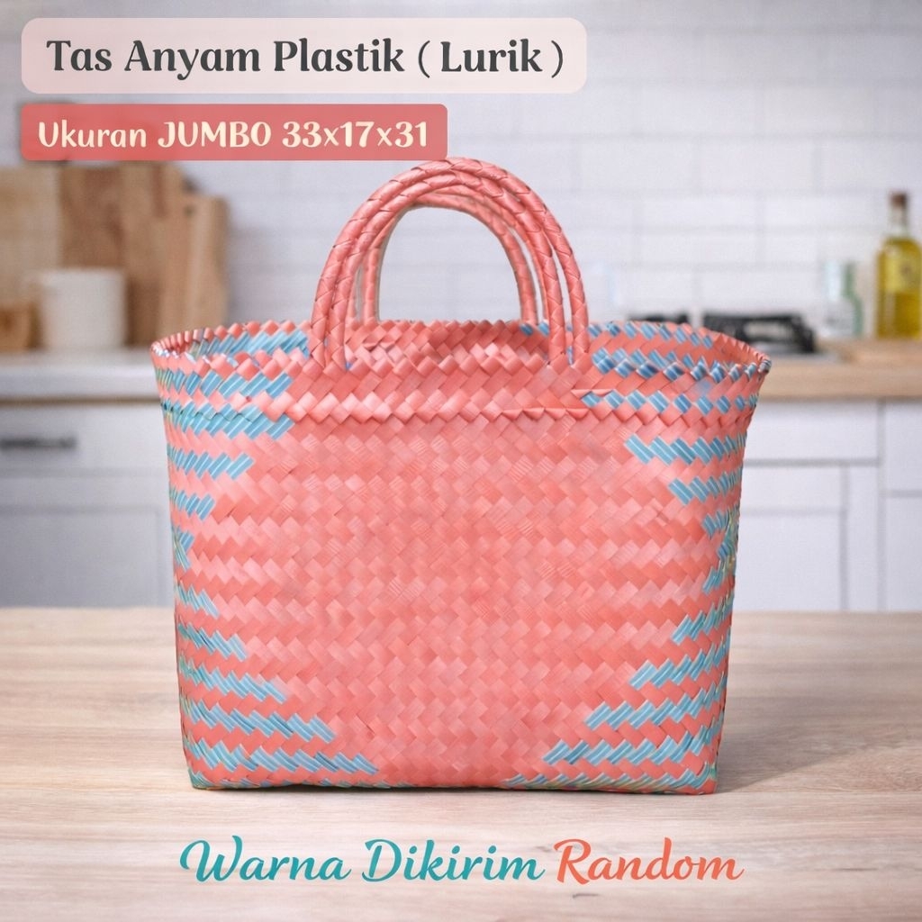 Tas Hampers Anyam Lurik Tas Keranjang Belanja Jumbo