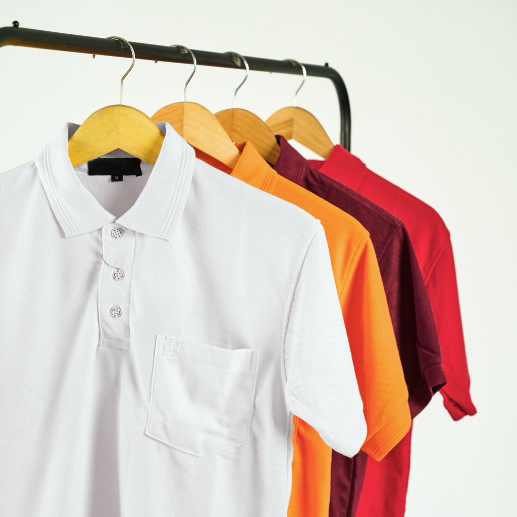 PAPA JEANS Kaos Polo Polos (Kantong) 225-230gsm / Polo Shirt / Kaos Kerah / Kaos Polo Lengan Pendek