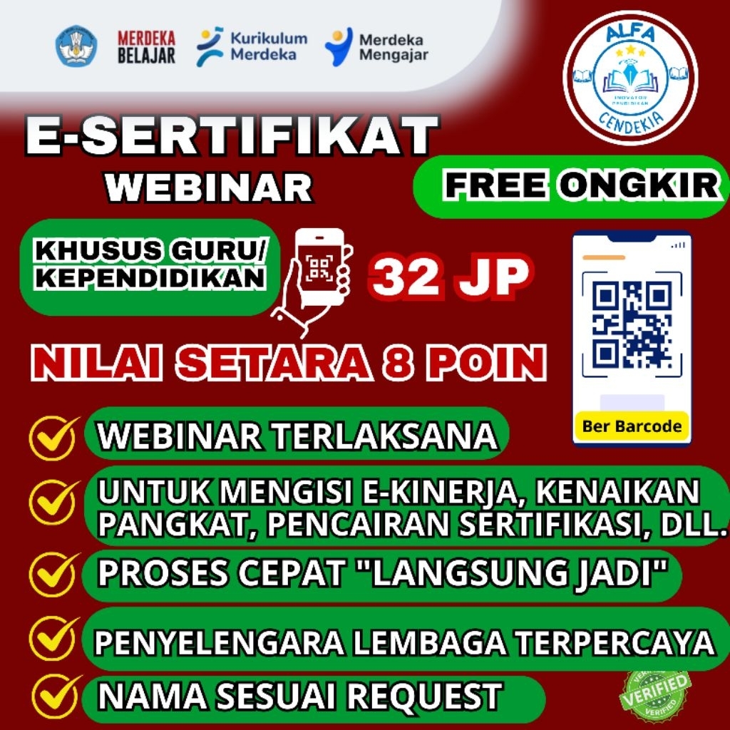 Sertifikat Nasional 32 JP Setara 8 Poin