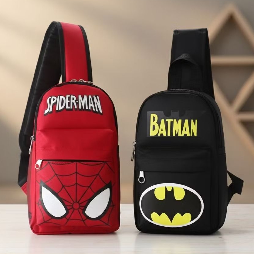 Tas Anak Laki-laki Superhero Tas Bahu Anak Batman Tas Selempang Spiderman