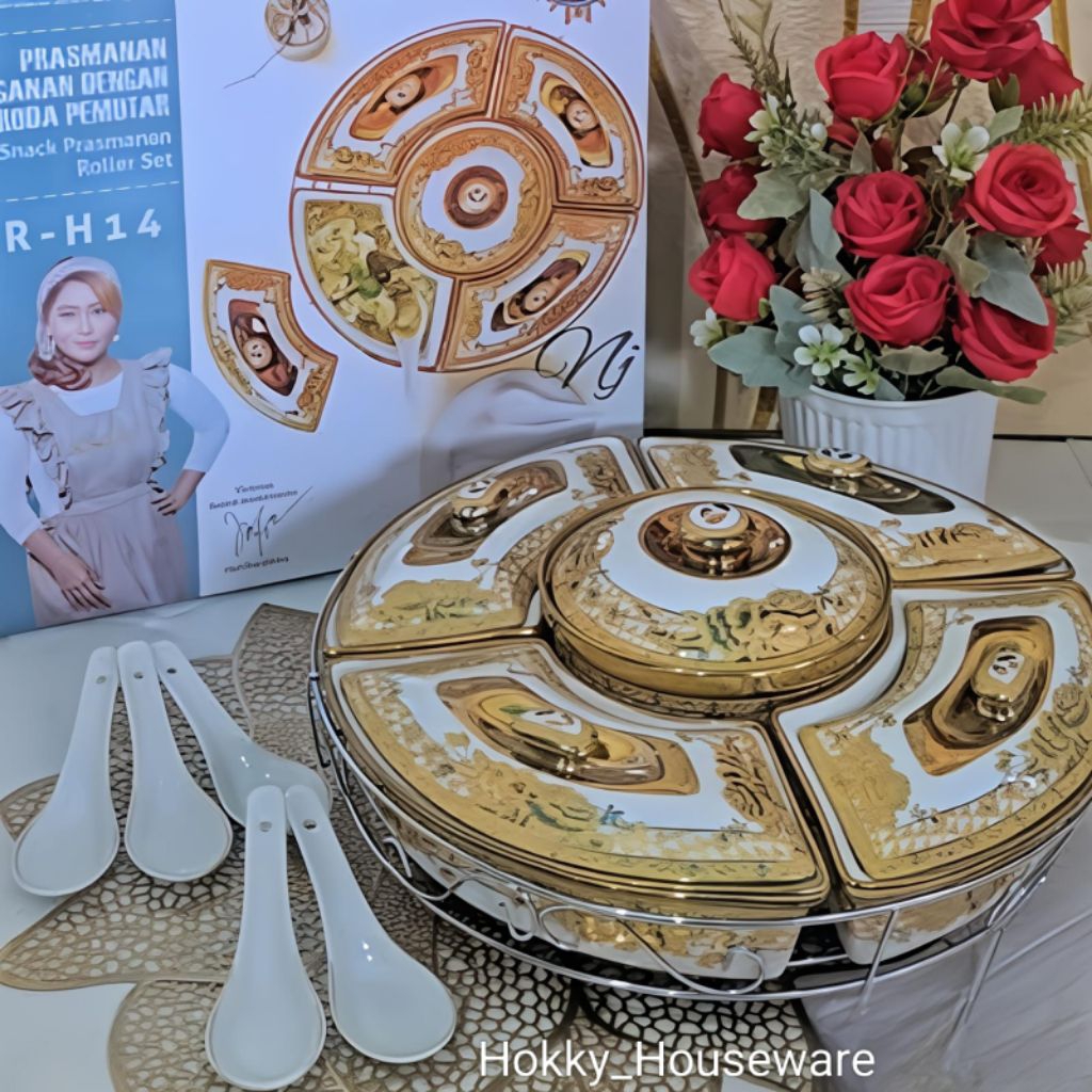 (Packing kayu)Prasmanan Putar Vicenza ORIGINAL Set-14 (Ukuran Kecil)