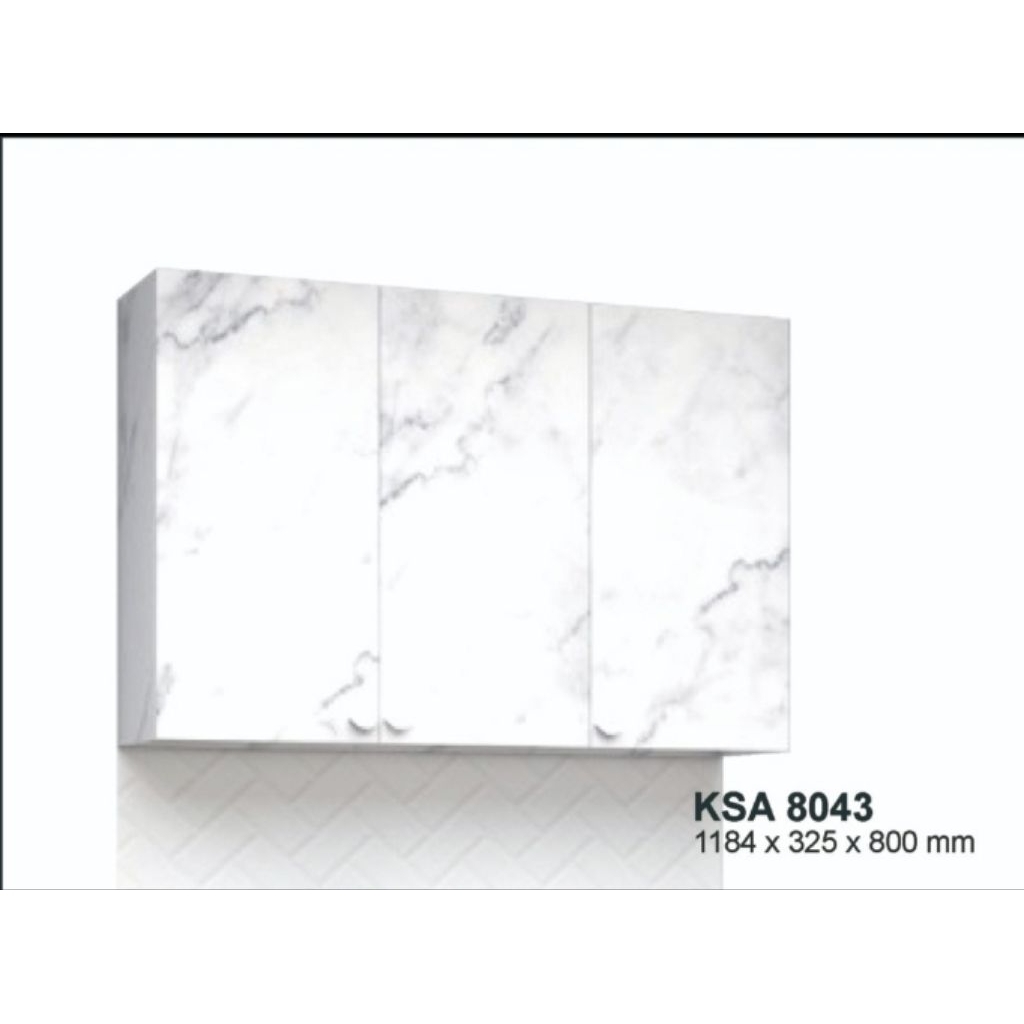 Lemari dapur gantung kitchen set atas 2 / 3 pintu marble - Bandung saja