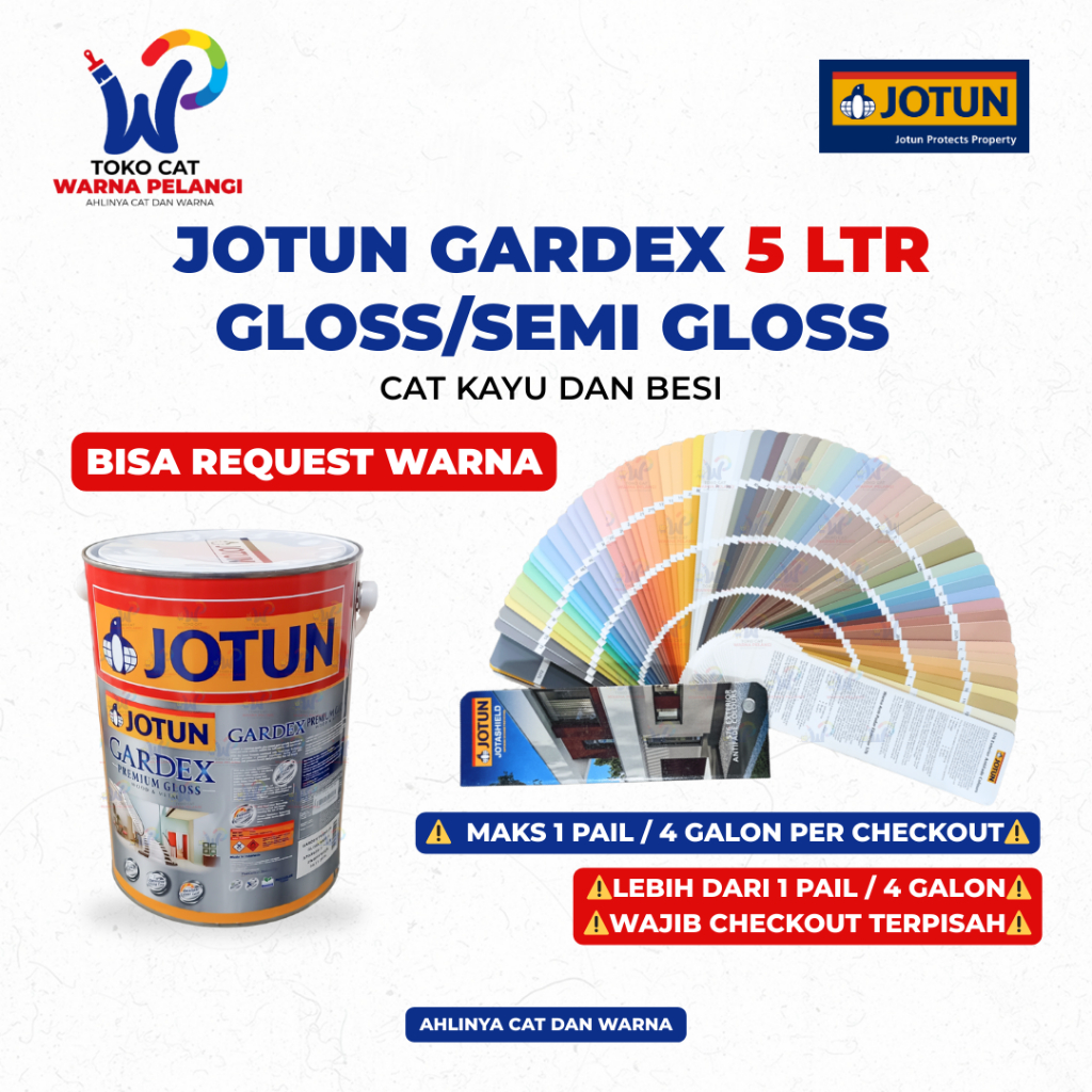 Cat JOTUN GARDEX Premium Gloss dan Semi-Gloss 5 Ltr | Cat Besi dan Kayu Jotun Gardex 5 Liter