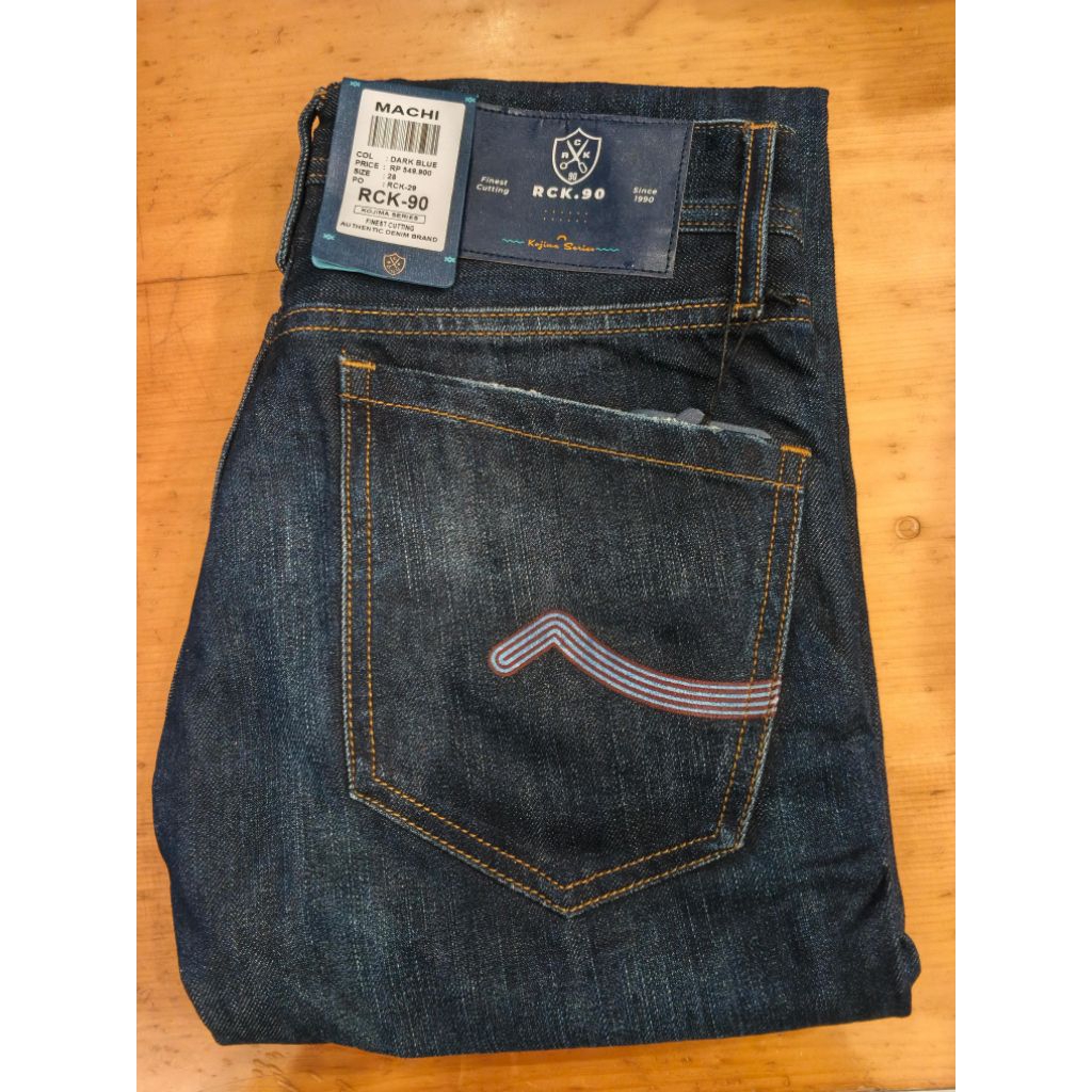 Celana Panjang Jeans Pria Rockstar Denim Original Slim Fit Machi Dark Blue