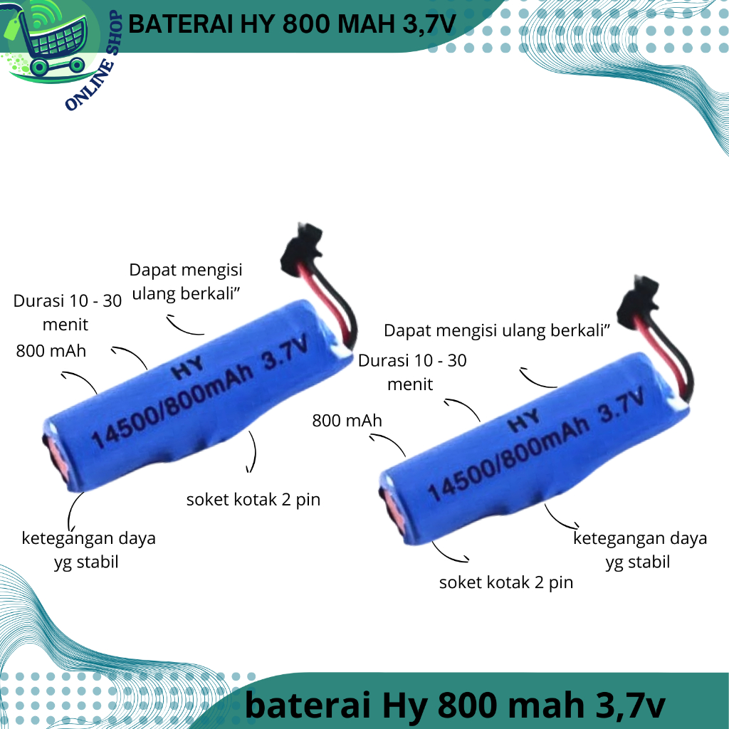 Baterai cas / charger RC remote control Ni - CD 800 mah - 3,7 volt 2 pin