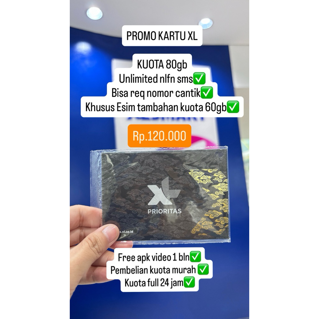 KARTU PERDANA XL UNLIMITED (NOMOR  CANTIK)