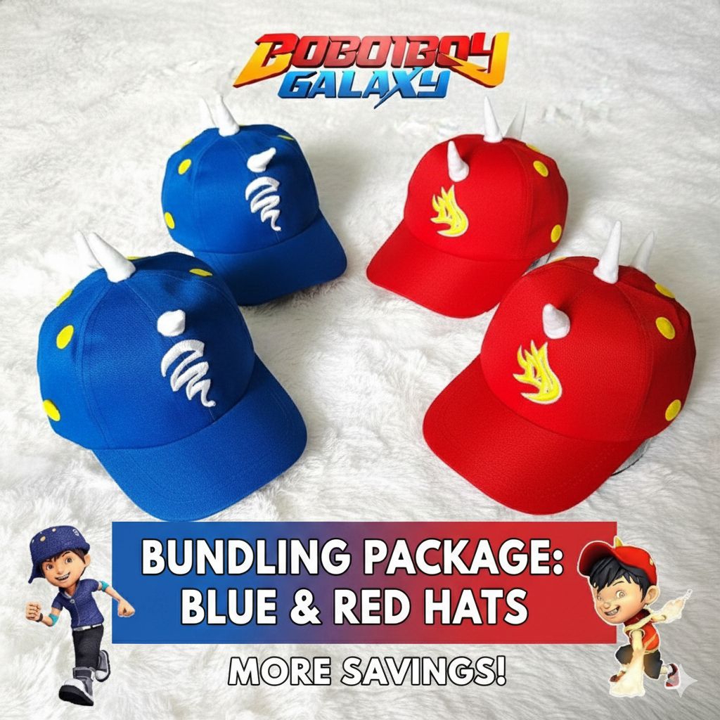 Topi anak Boboiboy Angin Boboiboy Api paket 2 topi muarah