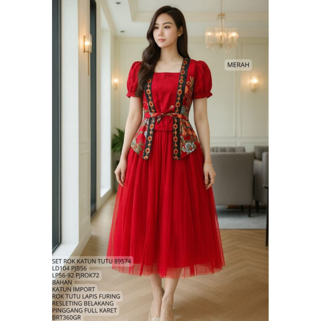 set rok tutu batik  imlek 89574