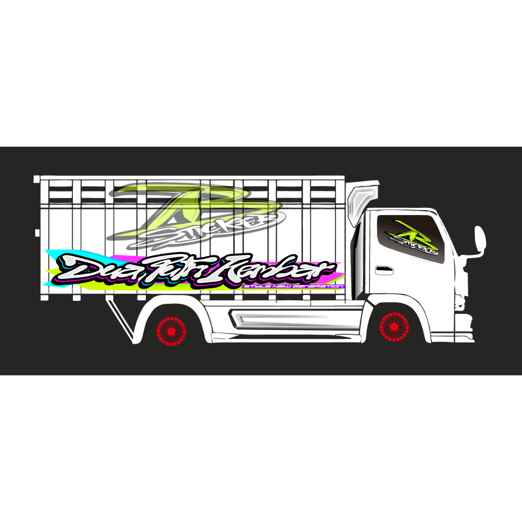 Stiker bak samping truk
