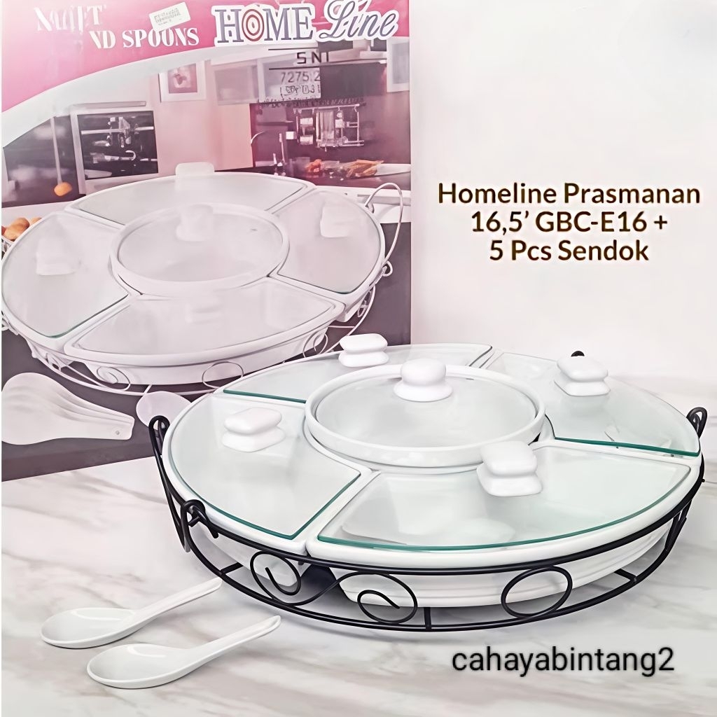 (Packing Kayu) Prasmanan Putar 16,5 Inch dan 14 Inch Polos Keramik Homeline GBC-E16 GBC-E14