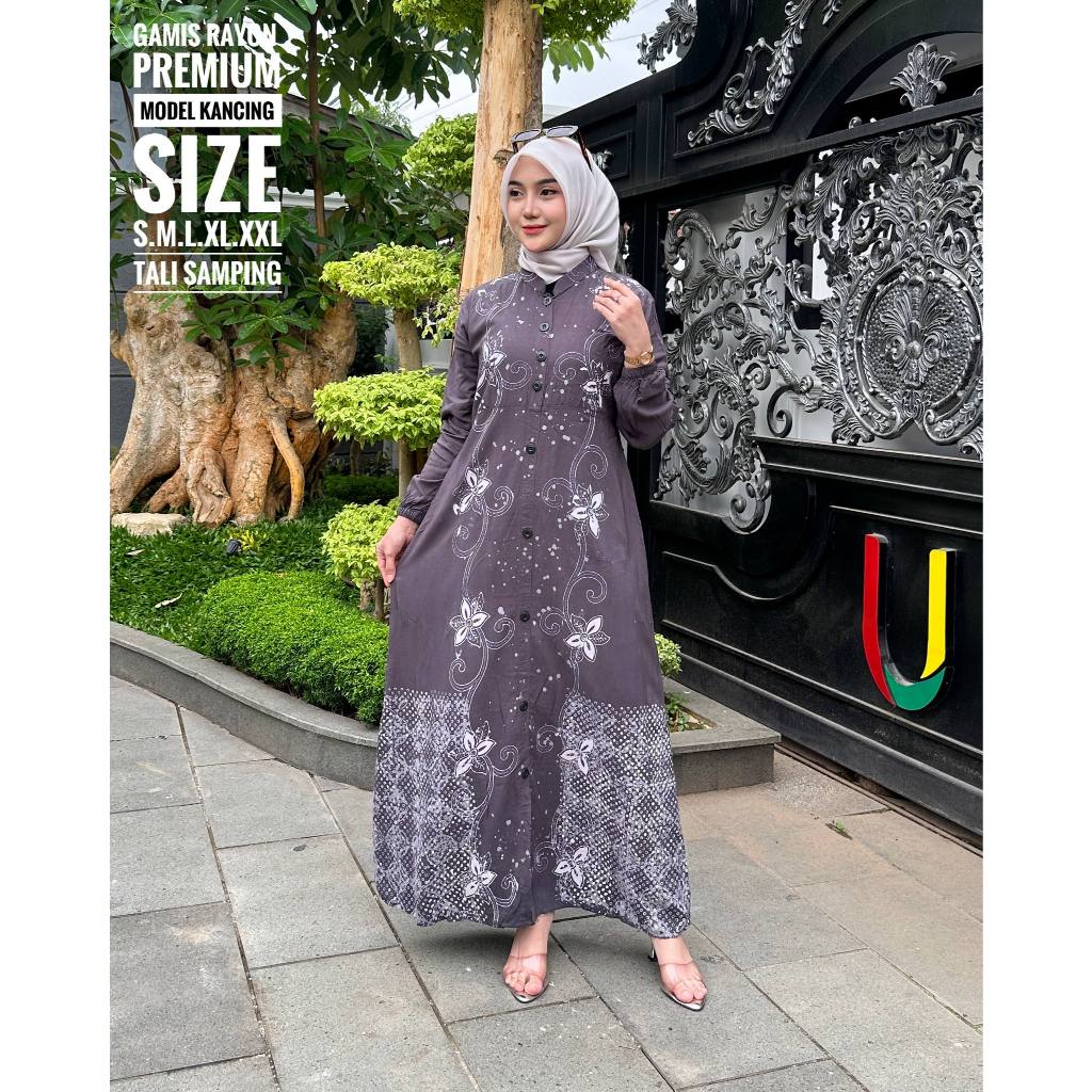 Batik Usman - Gamis Batik Wanita Busui Jumbo Adem Elegan Rayon Premium - Motif Sarang Tawon