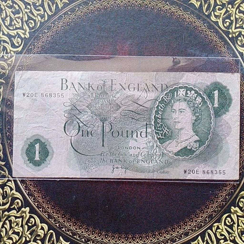 Uang England Inggris 1 pound 1960 vf