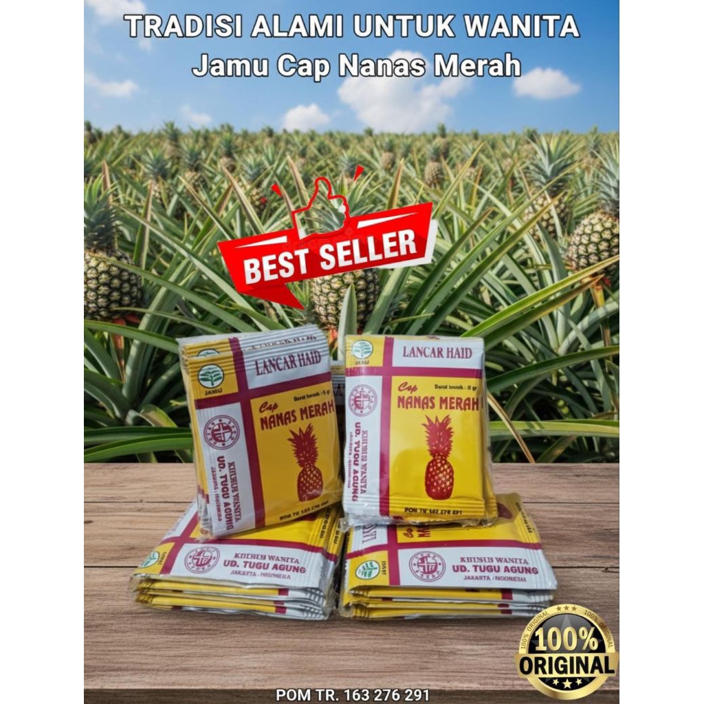 Jamu Lancar Haid cap Nanas Merah   Original