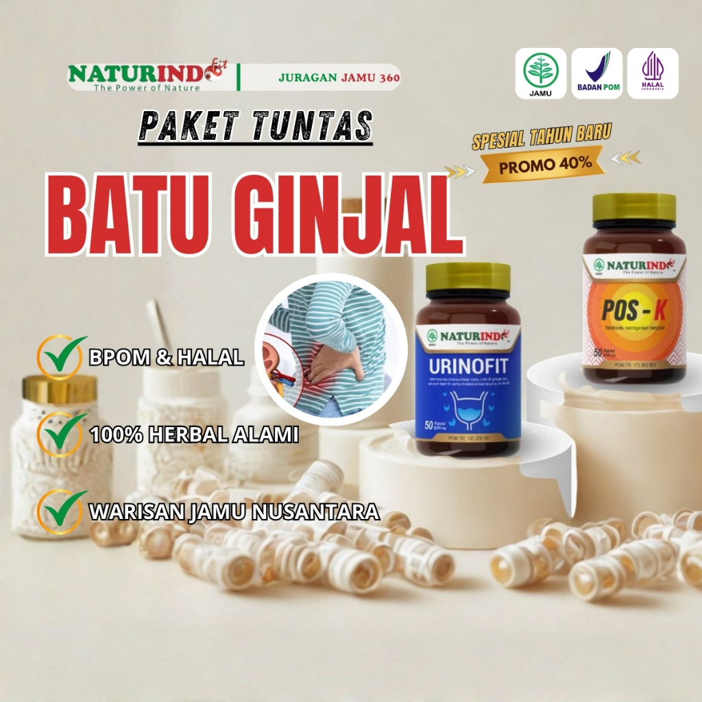 Naturindo Obat Herbal PAKET TUNTAS Batu Ginjal Kencing Batu Infeksi Salurah Kemih Ampuh Original