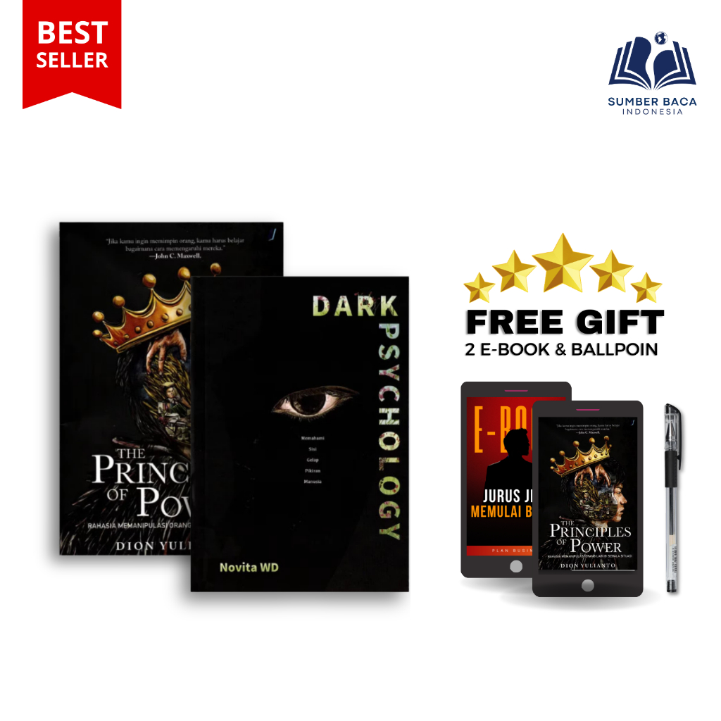 Paket Buku Psikologi: Dark Psychology & Principles of Power | Teknik Pengaruh & Kekuasaan | Sumber B