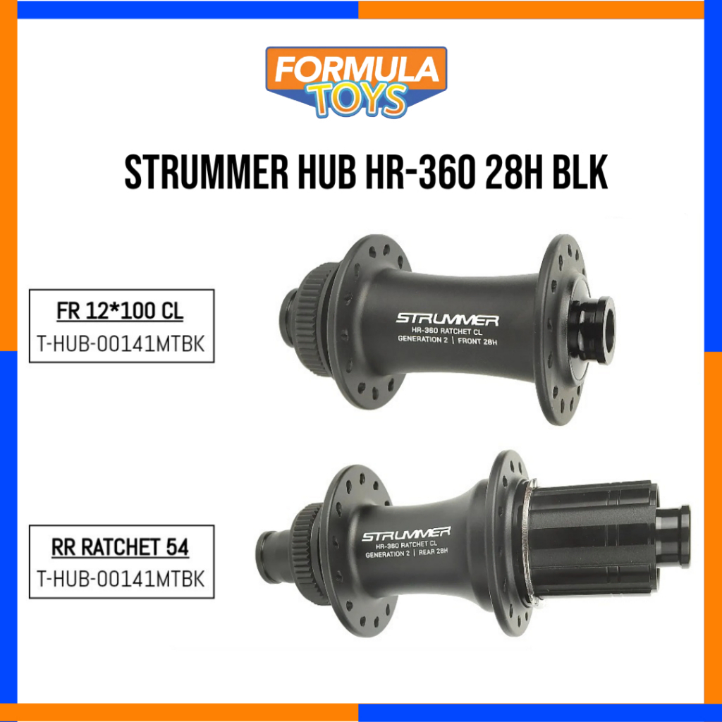 HUBSET SEPEDA ROADBIKE STRUMMER HUB HR-360 28HOLE CENTERLOCK GEN2 WARNA HITAM