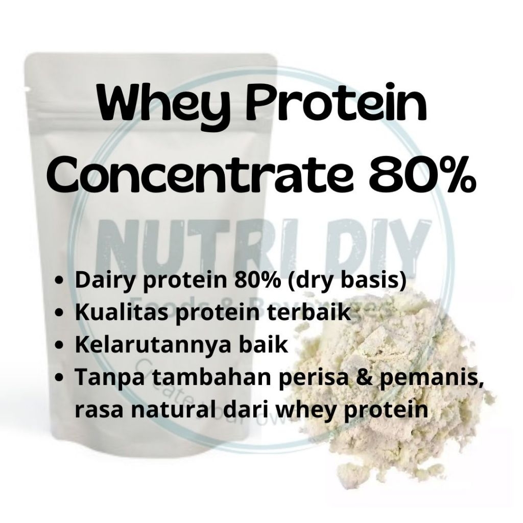 Whey Protein Concentrate 80% - WPC80% (tanpa perisa, tanpa pemanis)