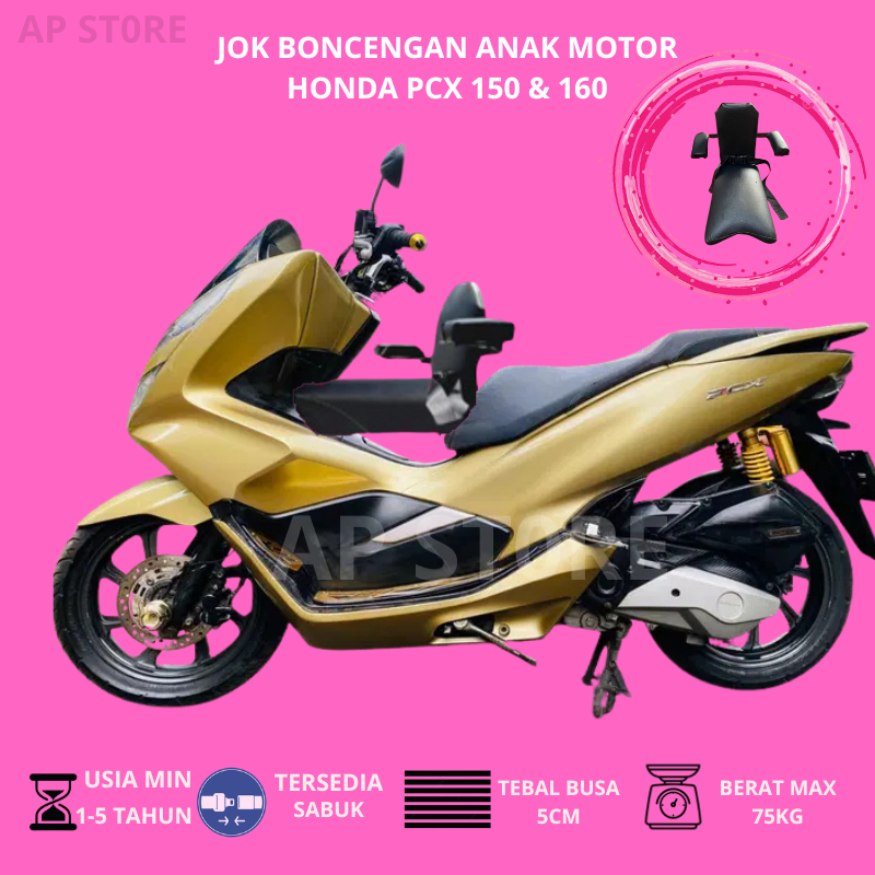Jok Boncengan Anak Dengan Sandaran Motor NEW PCX 160 2025 Kursi Dudukan Anak Motor Matic