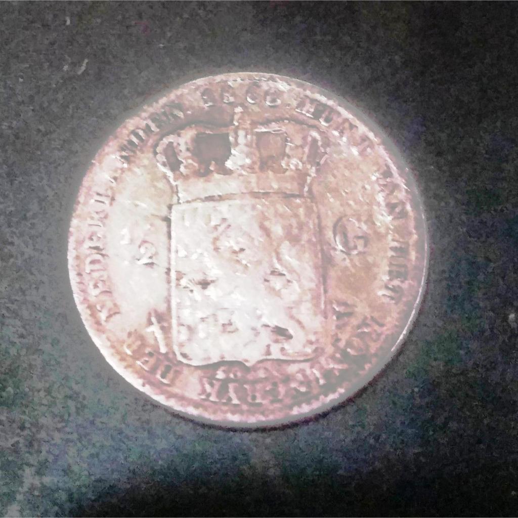 BL432 koin netherlands setengah gulden 1860 King Willem 3 koin perak