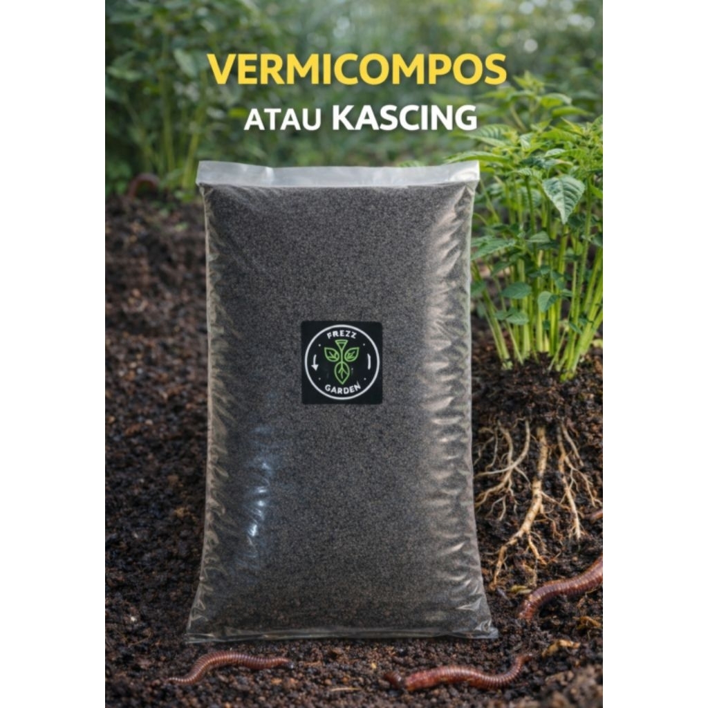 PUPUK ORGANIK KASCING / VERMICOMPOST KASCING KEMASAN 1 KILO