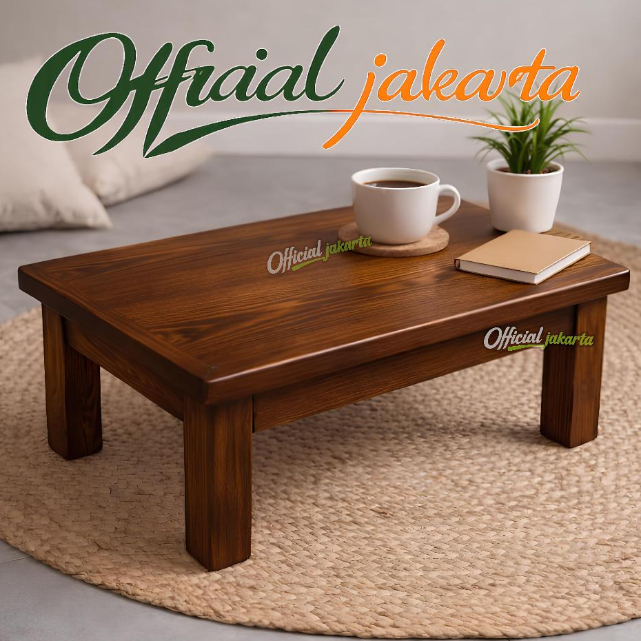 Meja Belajar Lesehan Kayu Solid 50cm | Meja Ngaji Anak Dewasa | Meja Laptop Kayu Jati Belanda & Kayu
