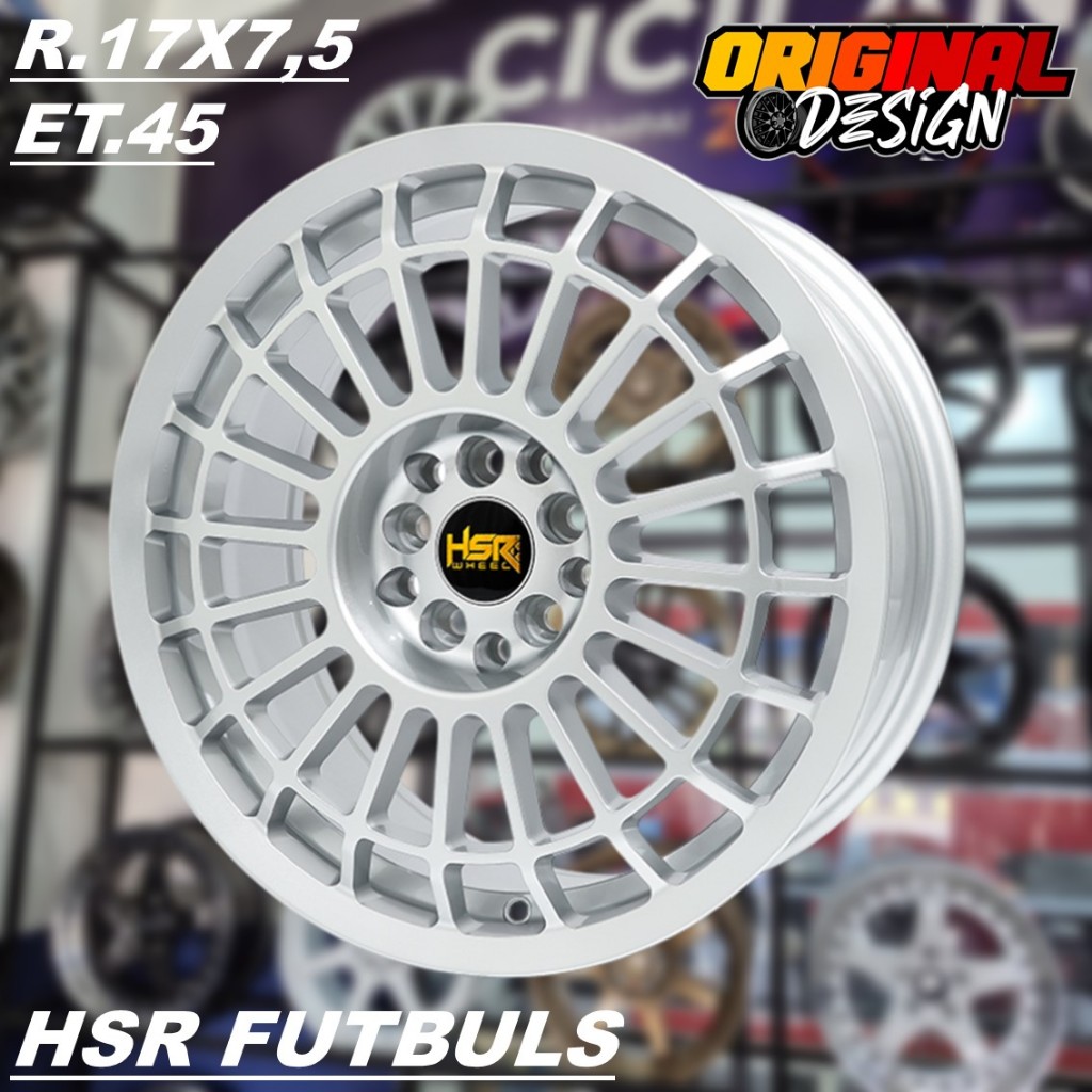 Pelek Mobil SIENTA,AVANZA,XPANDER,Ring 17 HSR FUTBULS R17 Warna Silver