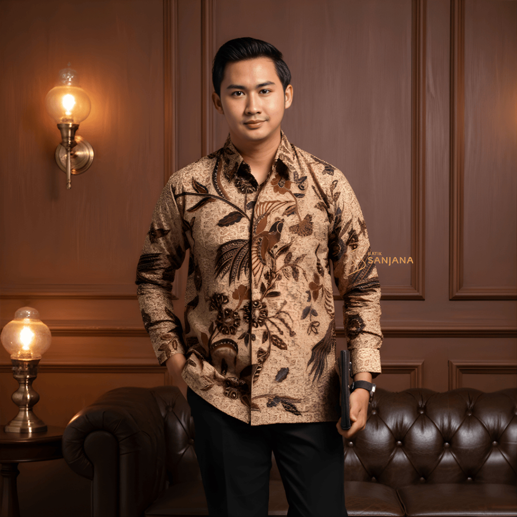 Sanjana Batik Premium Pradipa Kemeja Batik Lengan Panjang Reguler Fit