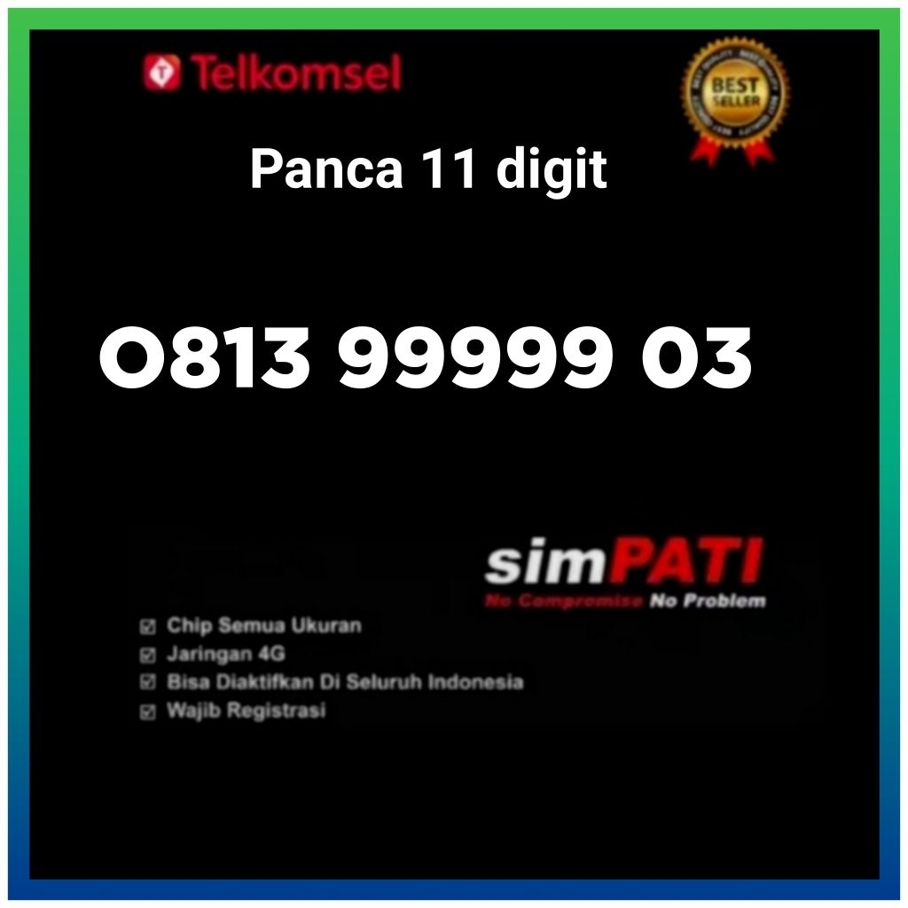NOMOR CANTIK SIMPATI TELKOMSEL PANCA 99999 +NOMOR CANTIK SIMPATI TELKOMSEL 11 DIGIT -PERDANA SIMPATI