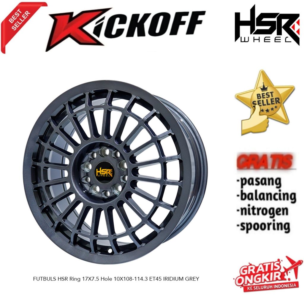 Velg Rally HSR FUTBLUS R17 H5X108 Velg Chery J6 Dll
