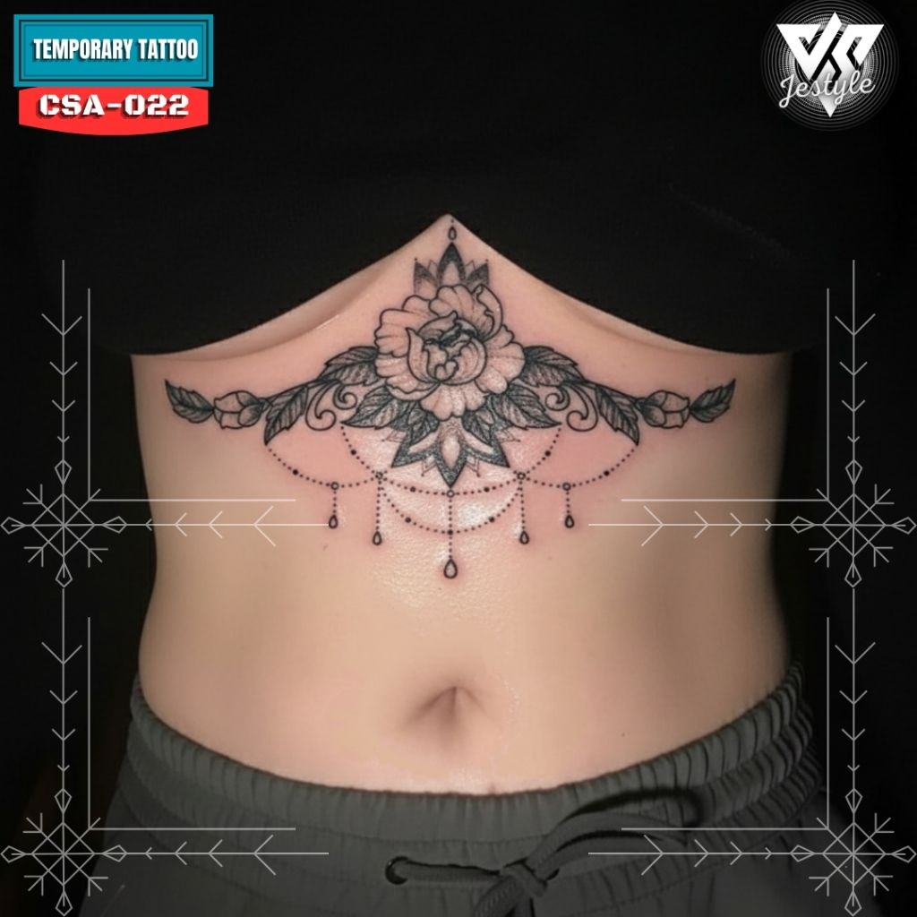[CSA][BC-022] Tato Temporer Temporary Tattoo Dada Punggung pria Wanita 24x14cm