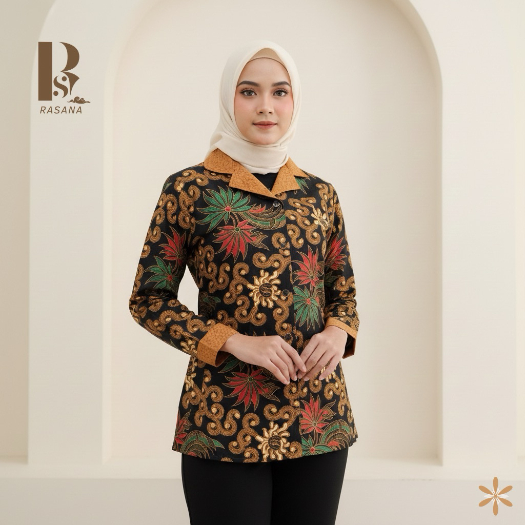 RASANA Batik Wanita Modern - Batik Kerja Wanita - Batik Kondangan Wanita - Batik Wanita Modern
