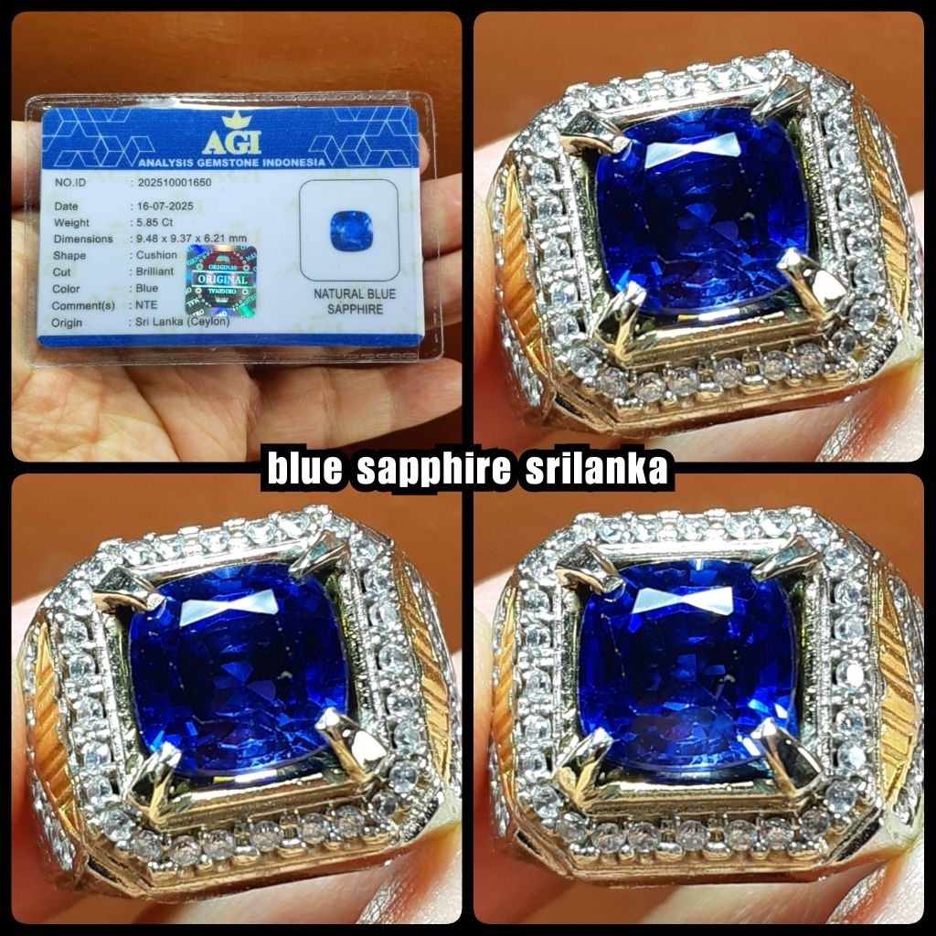 batu permata blue sapphire srilanka ceylon ( NTE YA )