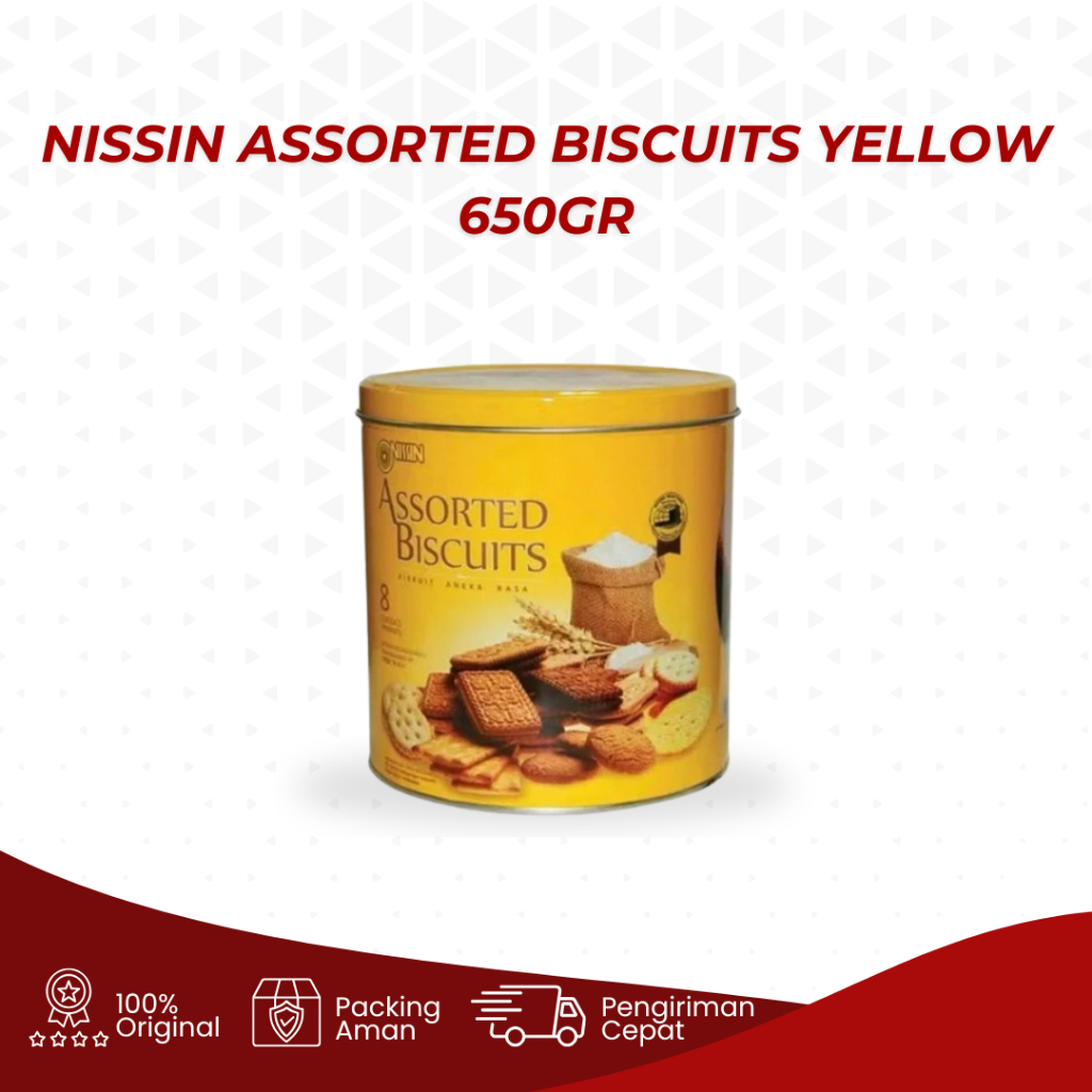 NISSIN Assorted Biscuit Yellow Biskuit Kuning Kaleng 650 Gram